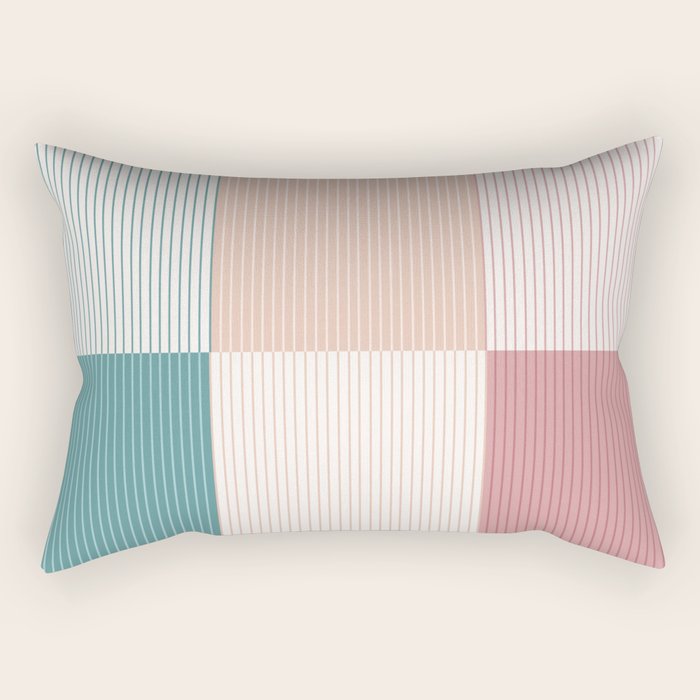 Color Block Line Pattern XIII Rectangular Pillow Gallery Image 1
