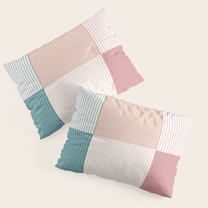 Color Block Line Pattern XIII Pillow Sham Gallery Image 3