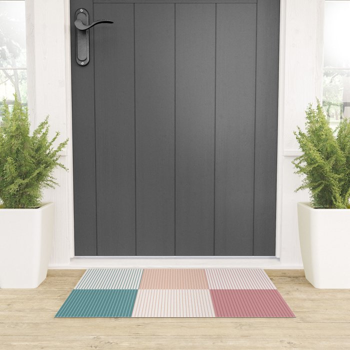 Color Block Line Pattern XIII Welcome Mat Gallery Image 3