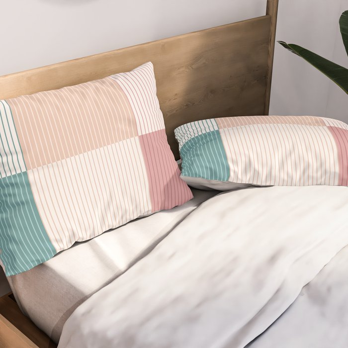 Color Block Line Pattern XIII Pillow Sham Gallery Image 2