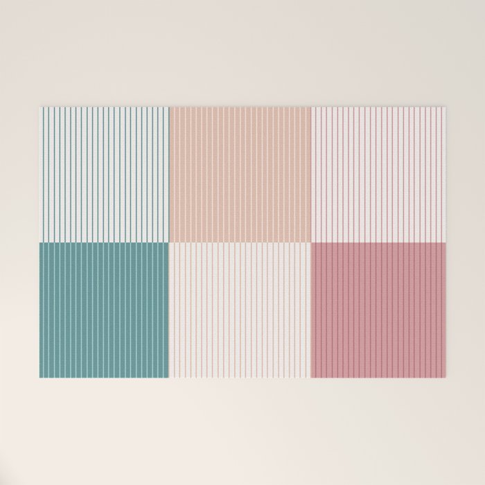 Color Block Line Pattern XIII Welcome Mat Gallery Image 1