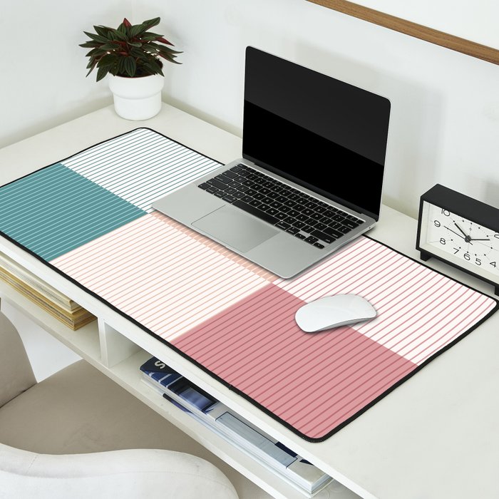 Color Block Line Pattern XIII Desk Mat Gallery Image 2