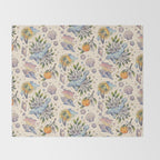 Orange Blossom Manatee | Ocean Nature Art Throw Blanket Gallery Image 2