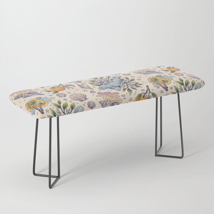 Orange Blossom Manatee | Ocean Nature Art Bench Gallery Image 1