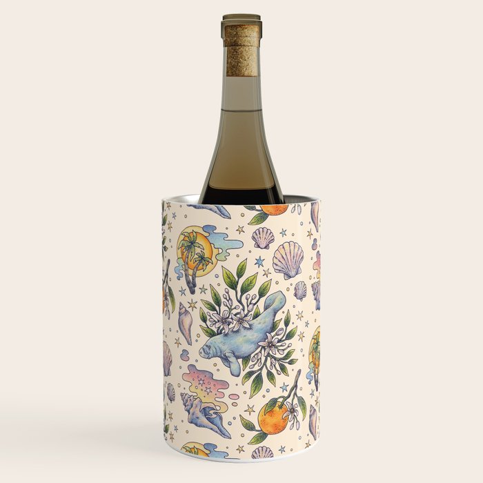 Orange Blossom Manatee | Ocean Nature Art Wine Chiller Gallery Image 1