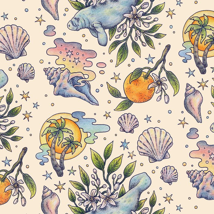 Orange Blossom Manatee | Ocean Nature Art Coffee Mug Gallery Image 2