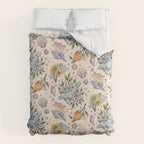 Orange Blossom Manatee | Ocean Nature Art Duvet Cover Gallery Image 6