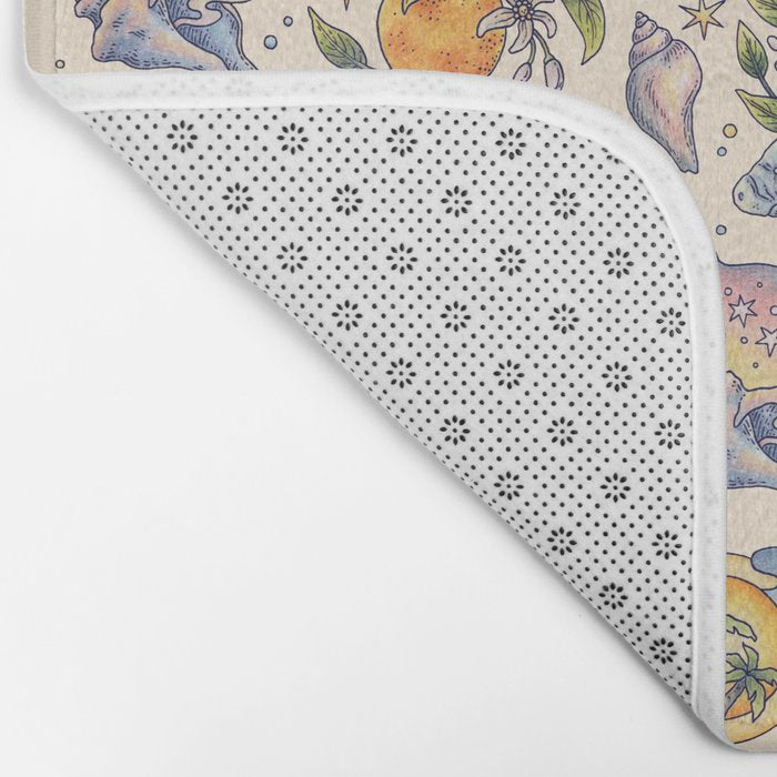 Orange Blossom Manatee | Ocean Nature Art Bath Mat Gallery Image 2