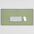 Minimal, Line Art, Stripes, Sage Green Desk Mat Gallery Image 1