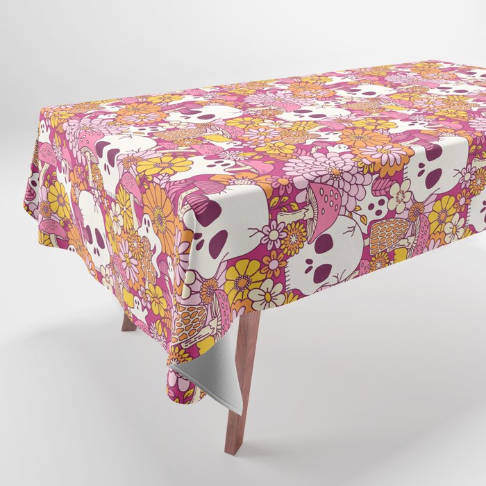 Spooky Mushroom Garden - Fuchsia Tablecloth Gallery Image 1