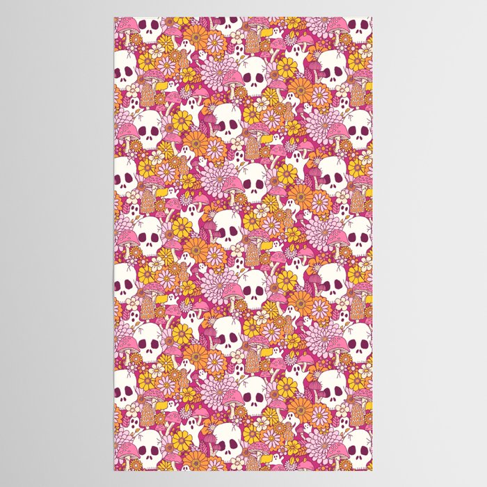 Spooky Mushroom Garden - Fuchsia Tablecloth Gallery Image 2