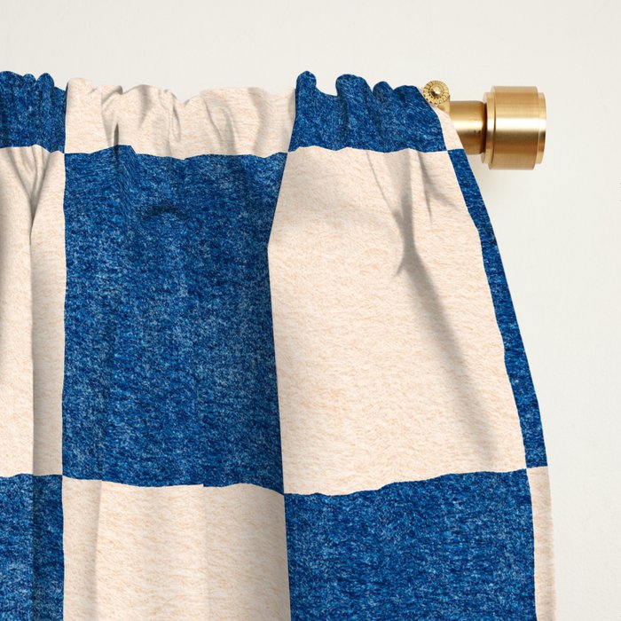 CHECKER - 001 - Cobalt Window Curtain Gallery Image 2
