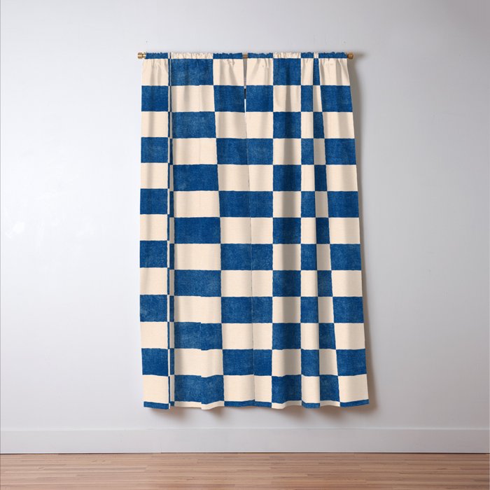 CHECKER - 001 - Cobalt Window Curtain Gallery Image 3