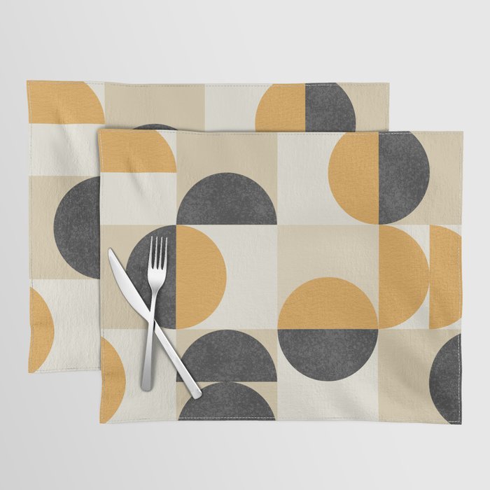 Mid century modern halfmoon pattern Placemat Gallery Image 1