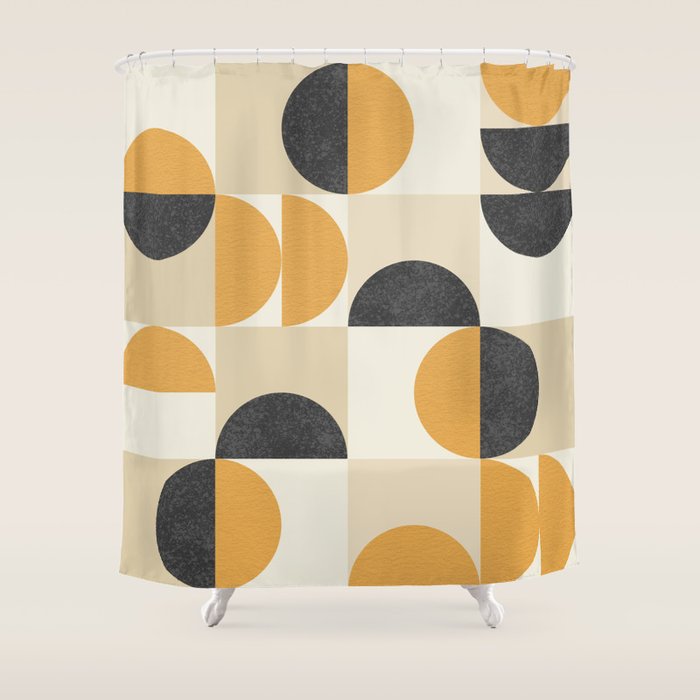 Mid century modern halfmoon pattern Shower Curtain Gallery Image 1