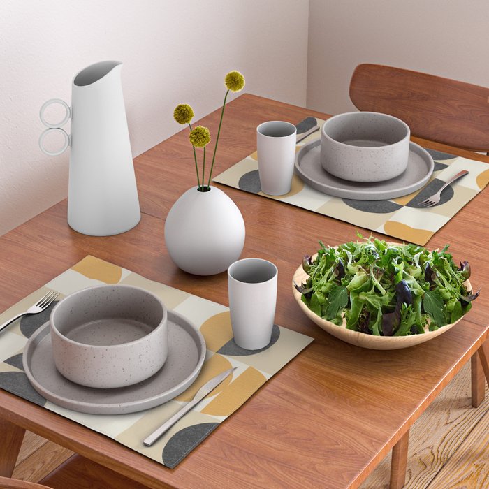 Mid century modern halfmoon pattern Placemat Gallery Image 2