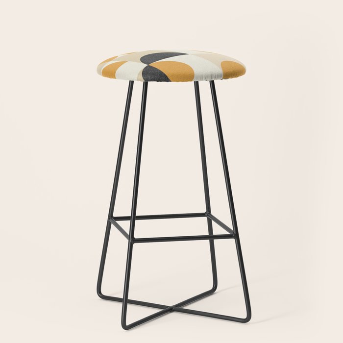 Mid century modern halfmoon pattern Stool Gallery Image 1