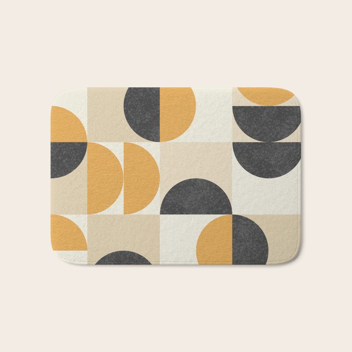 Mid century modern halfmoon pattern Bath Mat Gallery Image 1