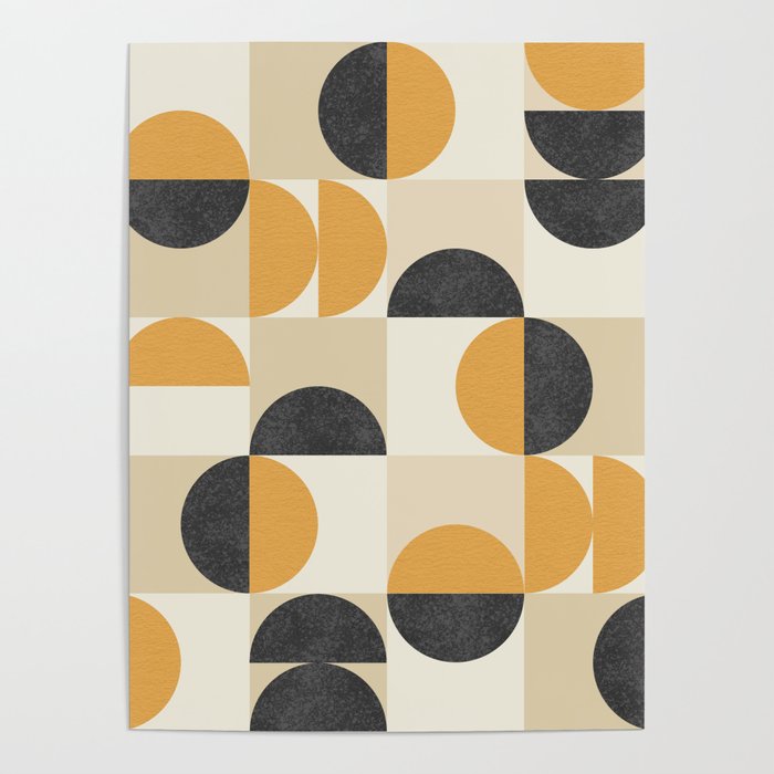 Mid century modern halfmoon pattern Poster Gallery Image 4