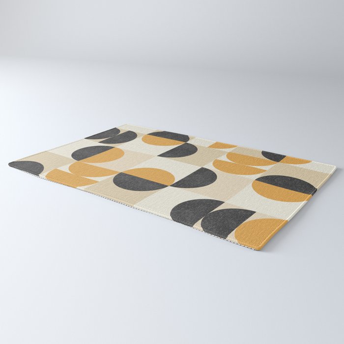 Mid century modern halfmoon pattern Rug Gallery Image 3
