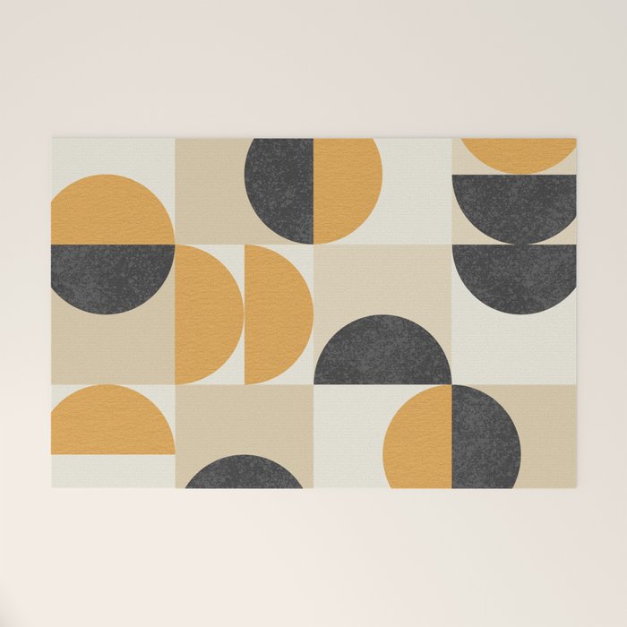 Mid century modern halfmoon pattern Welcome Mat Gallery Image 1