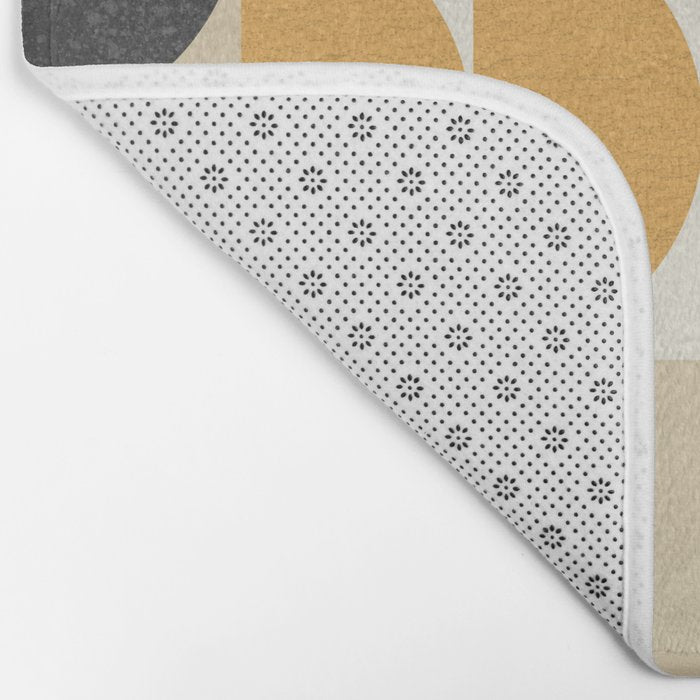 Mid century modern halfmoon pattern Bath Mat Gallery Image 2