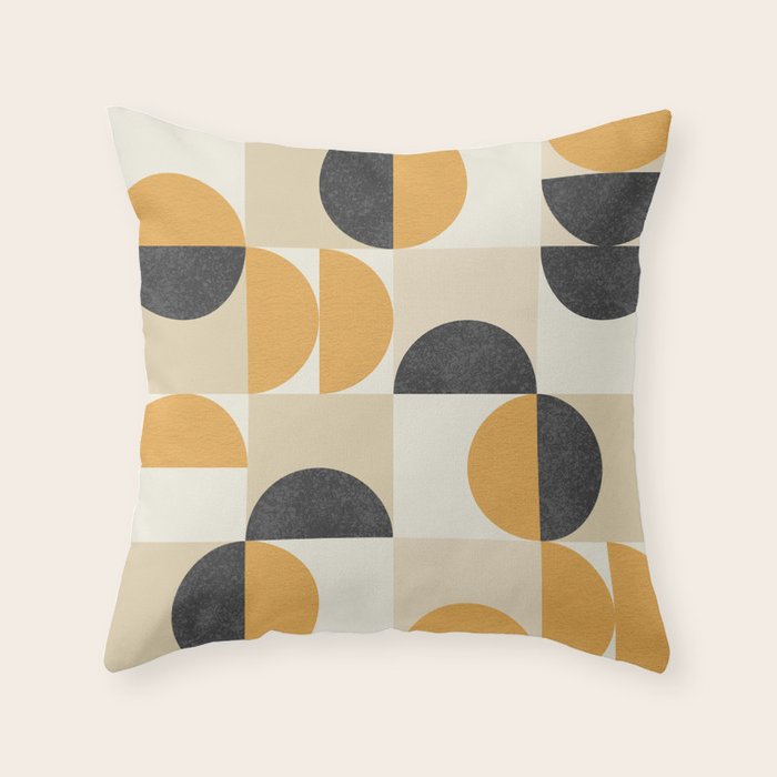 Mid century modern halfmoon pattern Throw Pillow Gallery Image 2