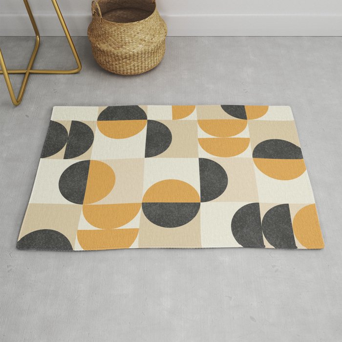 Mid century modern halfmoon pattern Rug Gallery Image 1