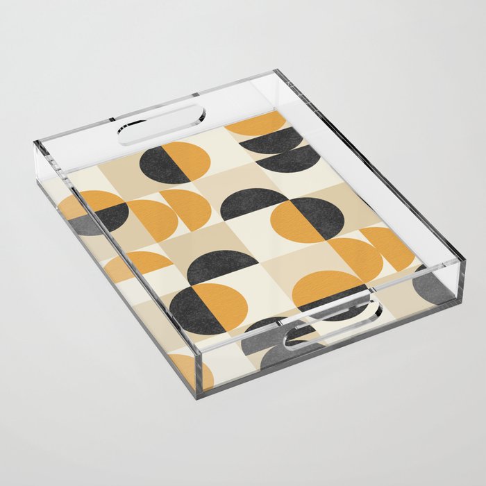 Mid century modern halfmoon pattern Acrylic Tray Gallery Image 1