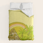 a frame simple living // banana pancakes // retro surf art by surfy birdy Comforter Gallery Image 6