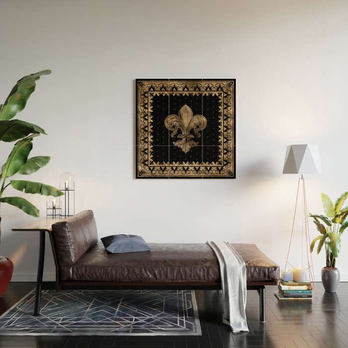 Fleur-de-lis - Black and Gold #1 Wood Wall Art Gallery Image 2