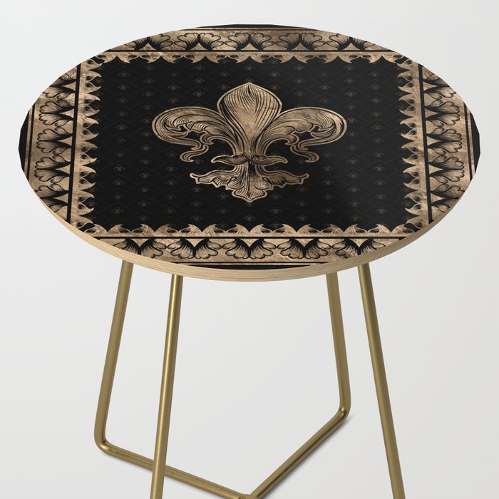 Fleur-de-lis - Black and Gold #1 Side Table Gallery Image 2