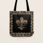 Fleur-de-lis - Black and Gold #1 Tote Bag Gallery Image 1
