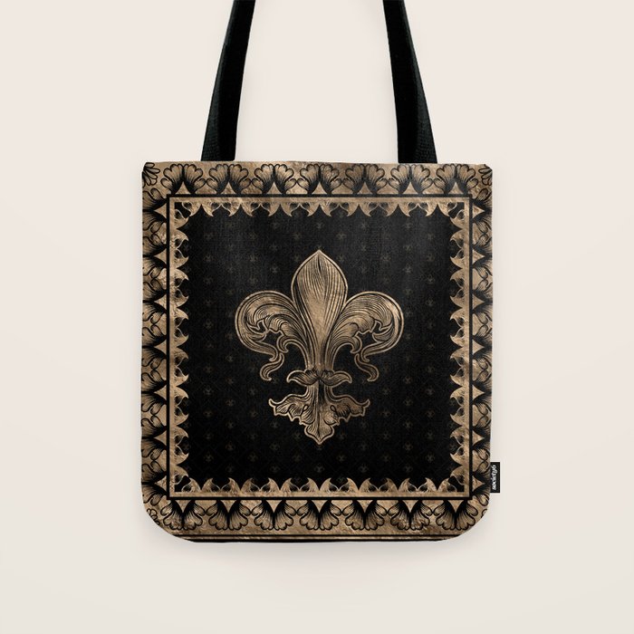 Fleur-de-lis - Black and Gold #1 Tote Bag Gallery Image 1