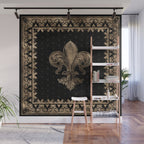 Fleur-de-lis - Black and Gold #1 Wall Mural Gallery Image 1