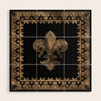 Fleur-de-lis - Black and Gold #1 Wood Wall Art Gallery Image 1