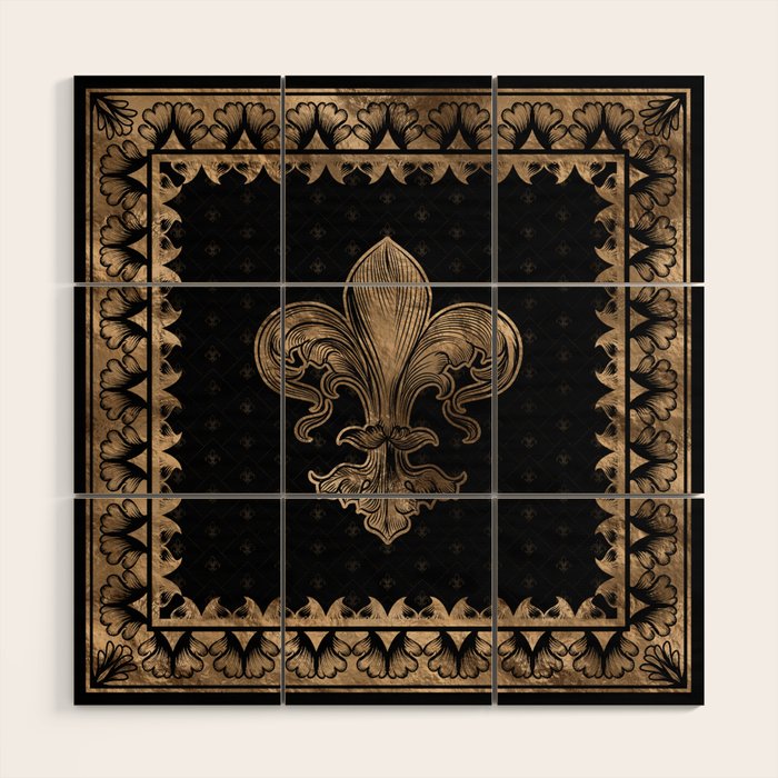 Fleur-de-lis - Black and Gold #1 Wood Wall Art Gallery Image 1