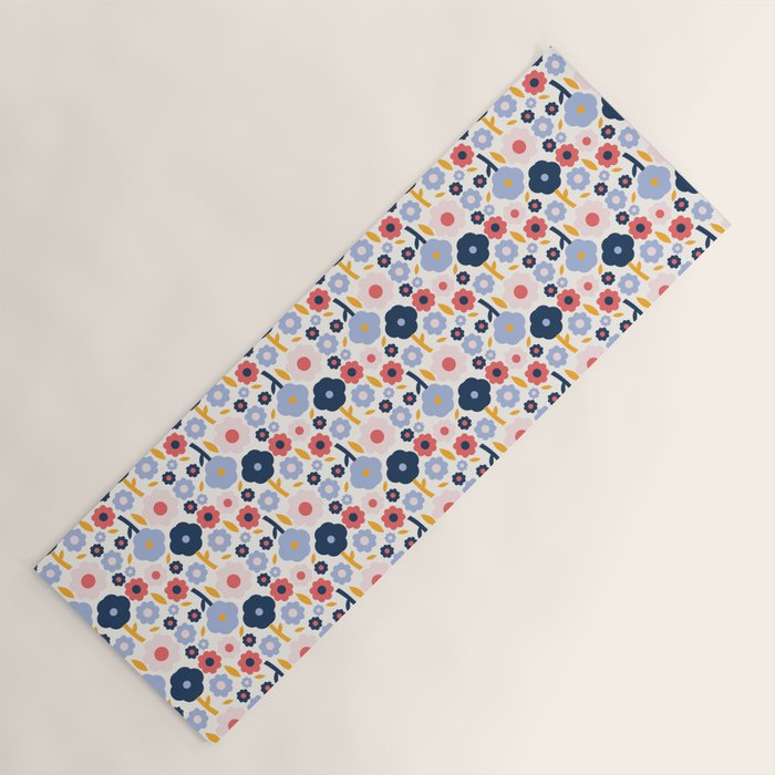 Big colorful flowers pattern Yoga Mat Gallery Image 1