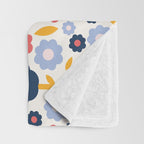 Big colorful flowers pattern Throw Blanket Gallery Image 3