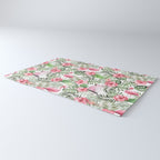 Watercolor Tropical Leaves Flowers Flamingo Cockatoo Rug Gallery Image 3