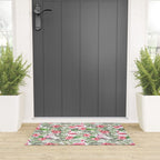 Watercolor Tropical Leaves Flowers Flamingo Cockatoo Welcome Mat Gallery Image 3