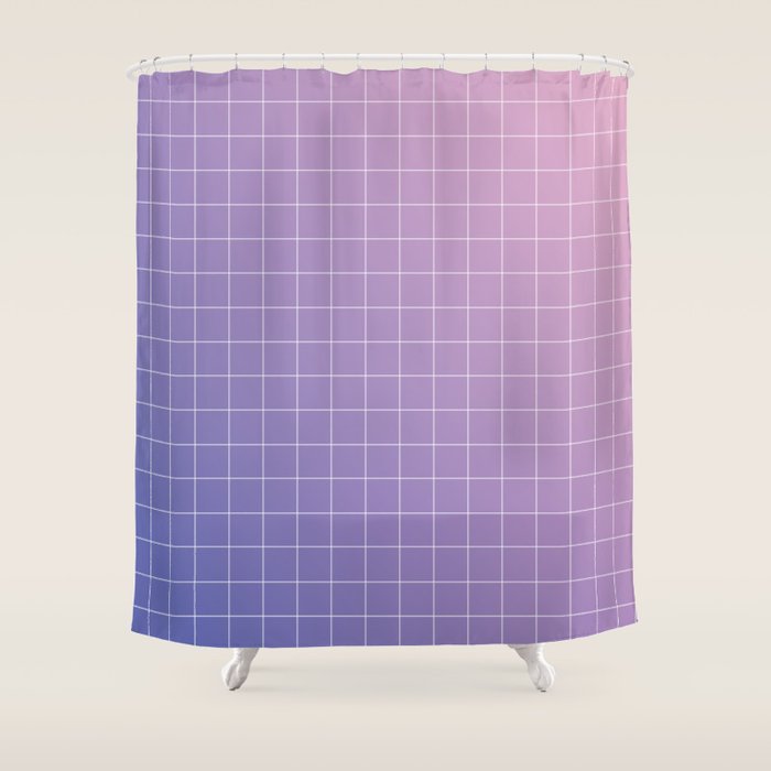 purple / pink - grid Shower Curtain Gallery Image 1
