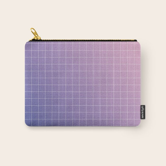 purple / pink - grid Carry All Pouch Gallery Image 1