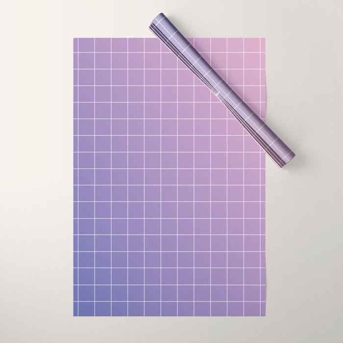 purple / pink - grid Wrapping Paper Gallery Image 1