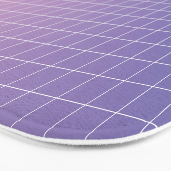 purple / pink - grid Bath Mat Gallery Image 3