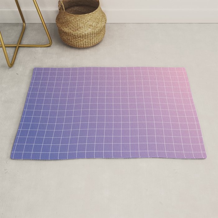 purple / pink - grid Rug Gallery Image 1