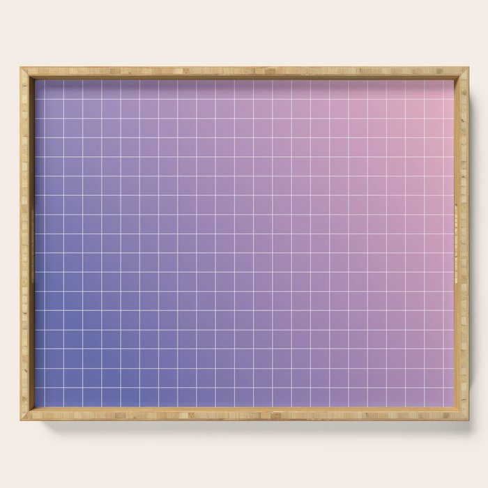 purple / pink - grid Serving Tray Gallery Image 1