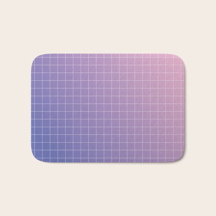 purple / pink - grid Bath Mat Gallery Image 1