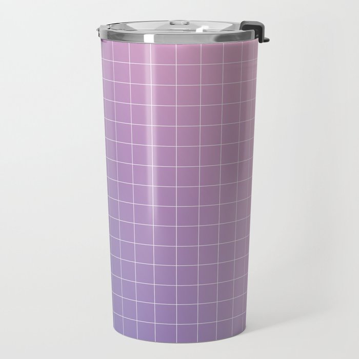 purple / pink - grid Travel Mug Gallery Image 2