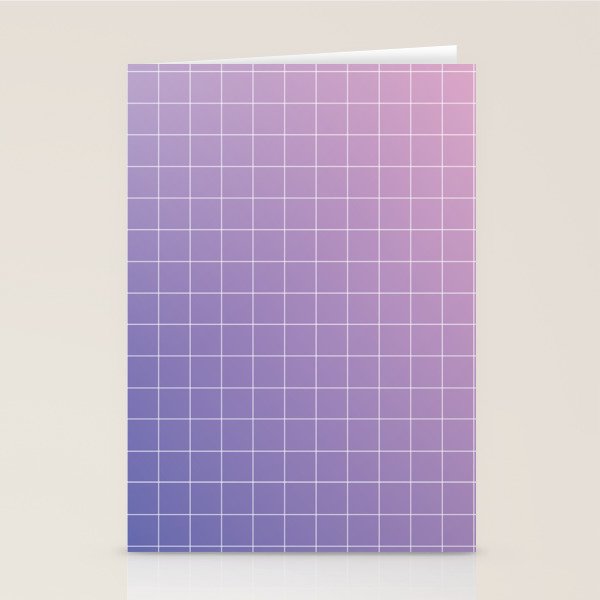 purple / pink - grid Stationery Card Gallery Image 2